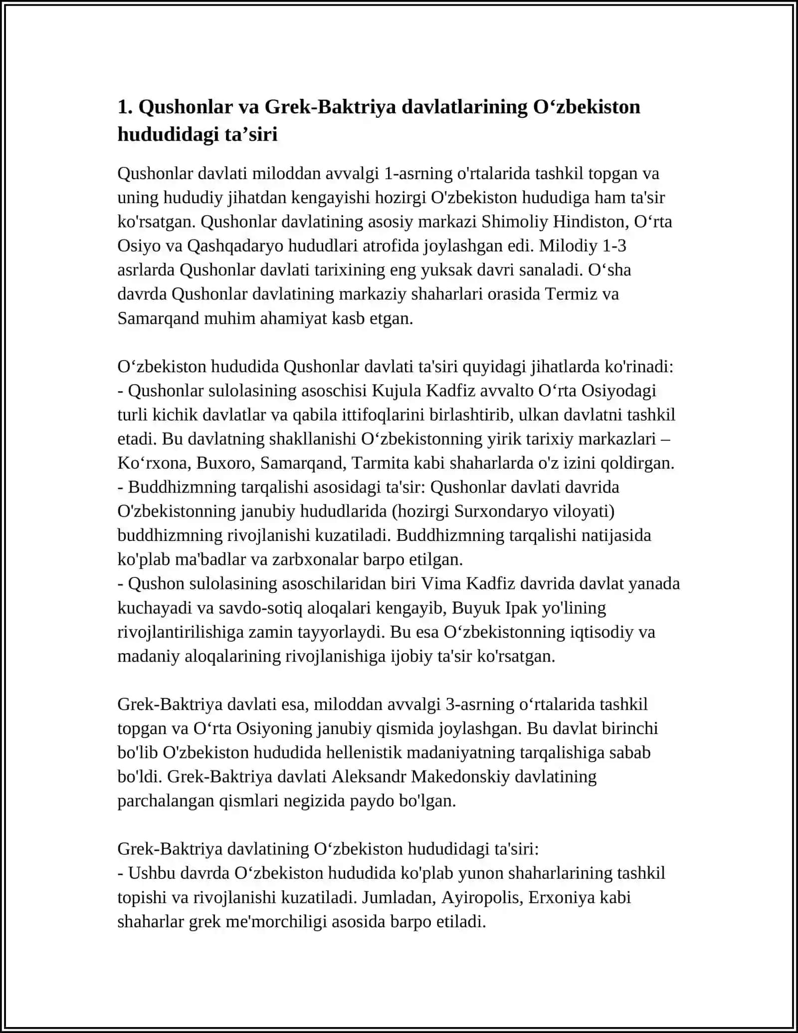 Oʻzbek Davlatchiligining tarixiy bosqichlari Oʻzbekiston hududidagi davlatlar tarixi misolida 3