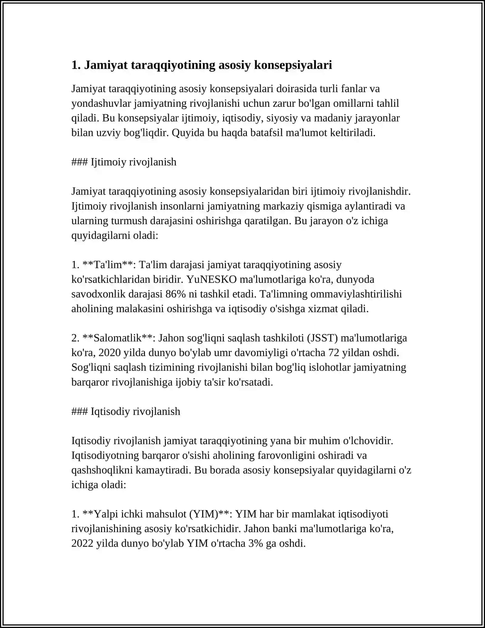 JAMIYAT TARAQQIYOTIDA TARIXNING MAZMUNI, YOʻNALISHLARI VA KONSEPSIYALARI 3