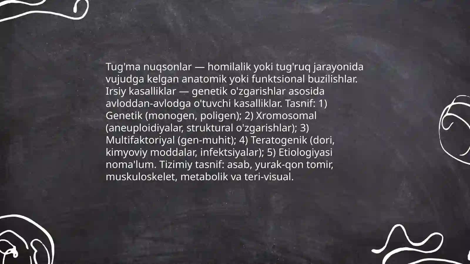 Tug'ma nuqsonlar irsiy kasalliklar 3