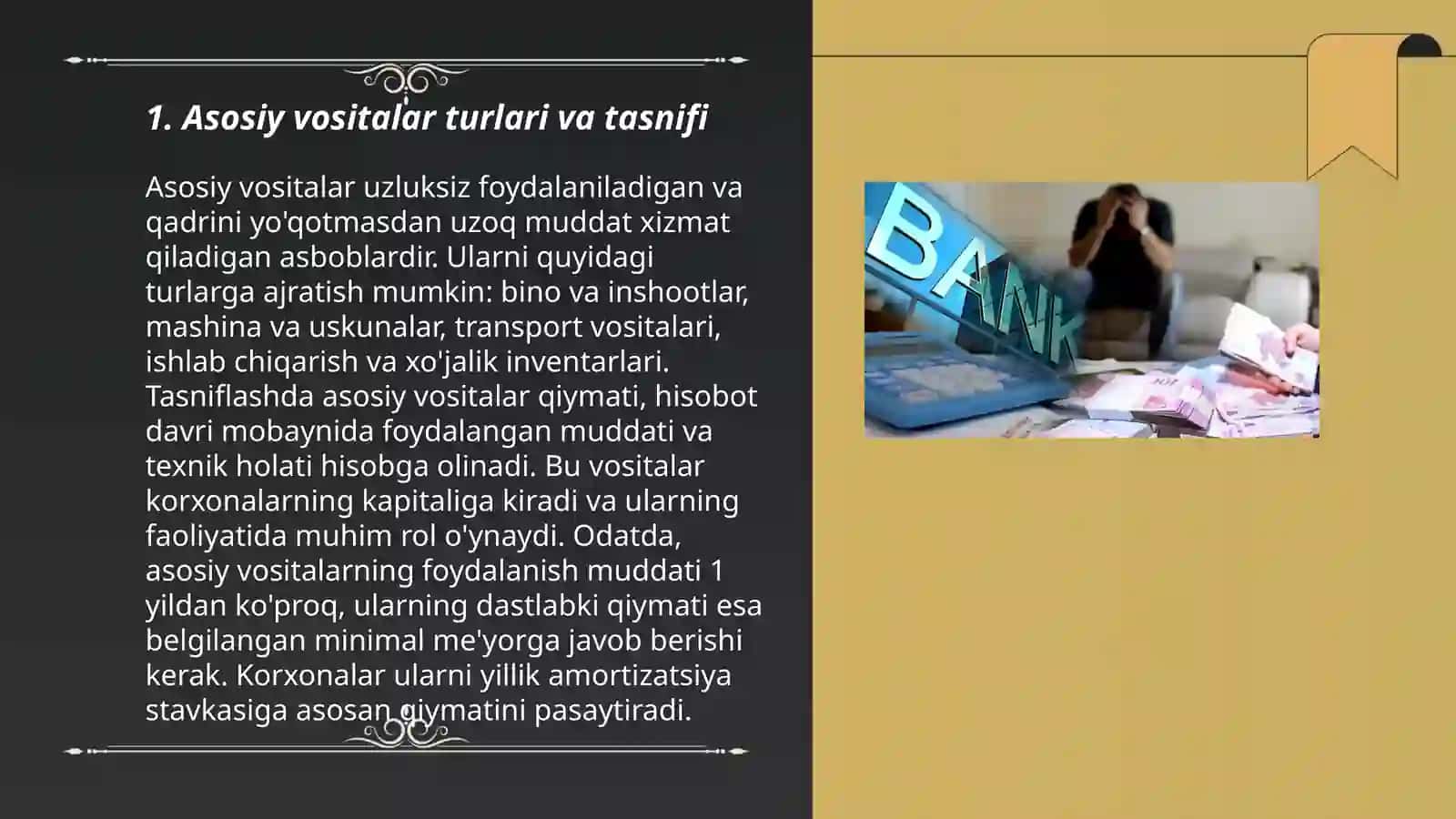 Asosiy vositalar hosobi 3