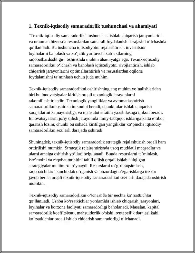 TEXNIK IQTISODIY SAMARADORLIKNI HISOBLASHNI ORGANISH 3