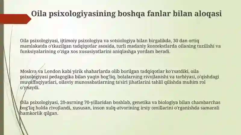 Oila psixologiyasining bilimlar tizimdagi örni 3