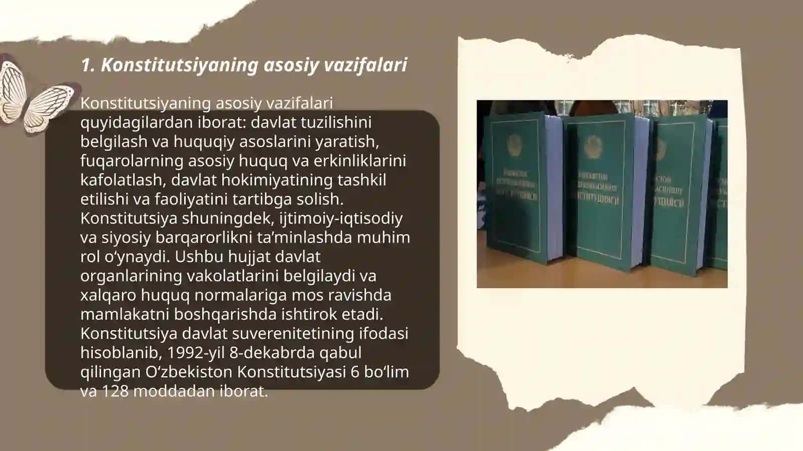 O'zbekiston Respublikasi Konstitutsiyasi fanidan taqdimoti 3
