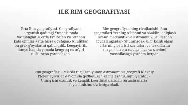 Qadimgi Rimda Geografiyaning Rivojlanishi 3
