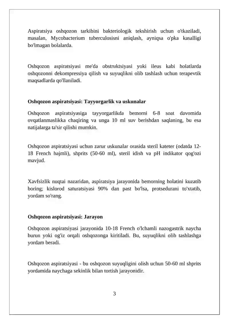 Oshqozon va o'n ikki barmoqli ichakdan suyuqlik yig'ish 3