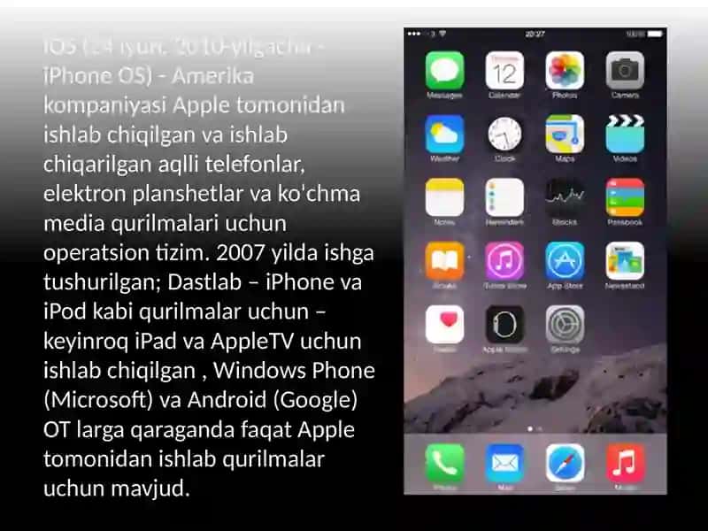 iOSmobil operatsion tizimi 3