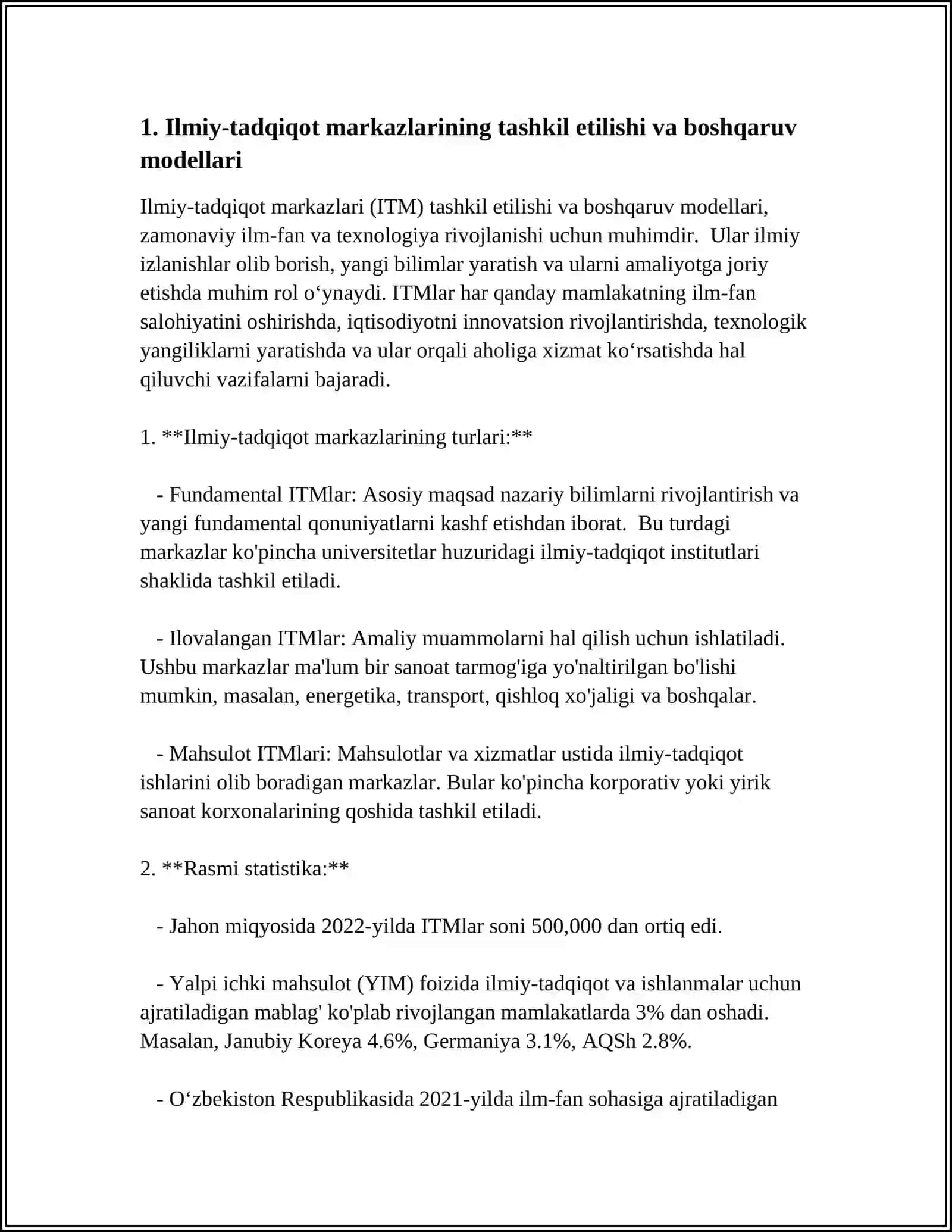 YOL HARAKATI XAVFSIZLIGIGA OID ILMIY TADQIQOT MARKAZLARI 3