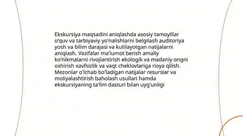 Ekskursiyani tashkil etish jarayoni 3
