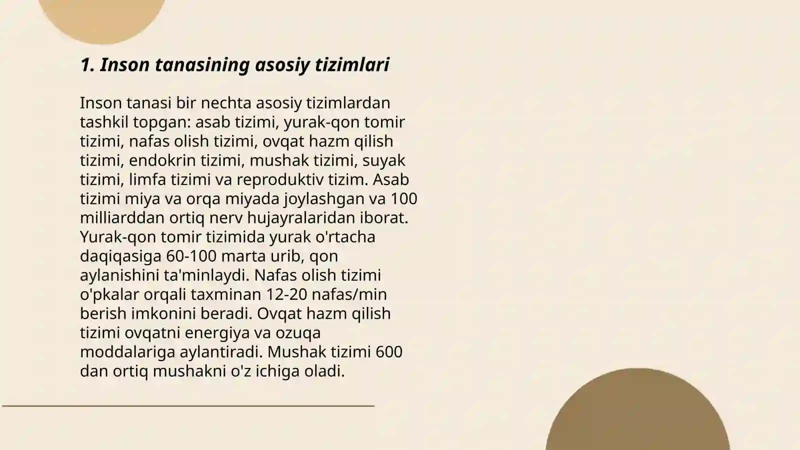 Inson tanasining asosiy tizimlari 3