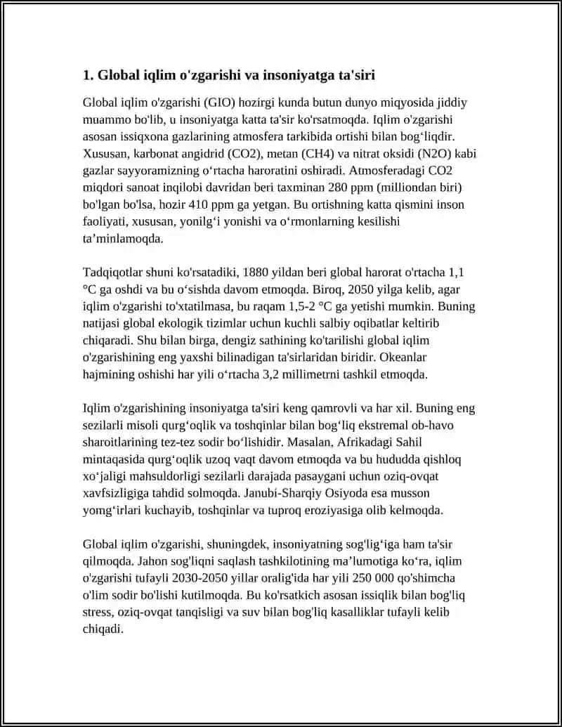 INSONIYATNING GLOBAL MUAMMOLARI VA ULARNI BARTARAF ETISH CHORA TADBIRLARI 3