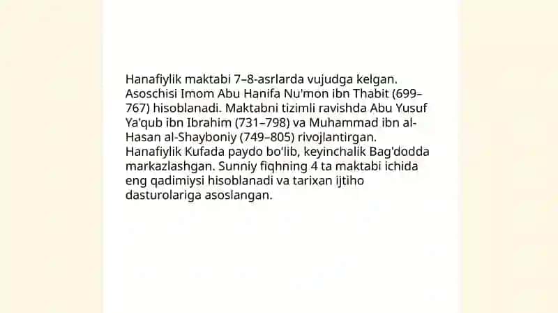 Hanafiylik maktabi 3