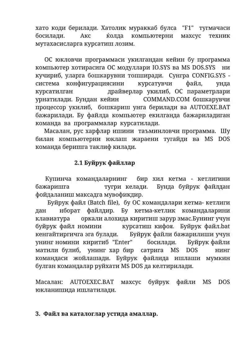 MS - DOS операцион тизими 3