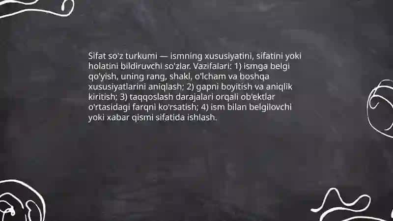 Sifat so'z turkumi 3