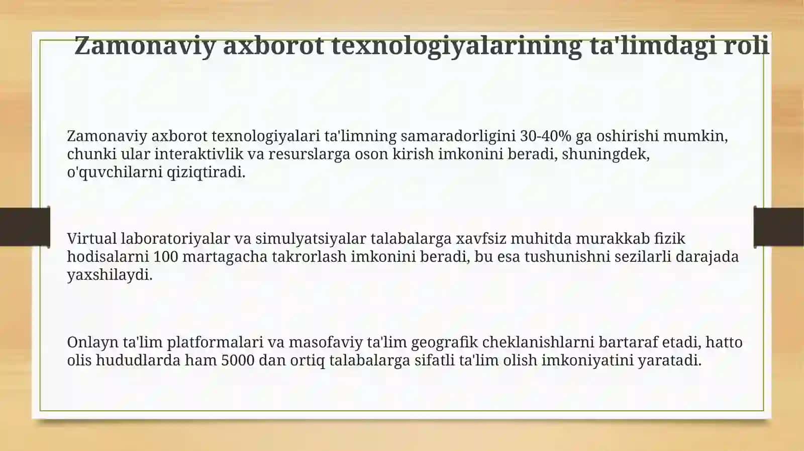 Zamonaviy axborot texnologiyalari fizika taʼlimida 3