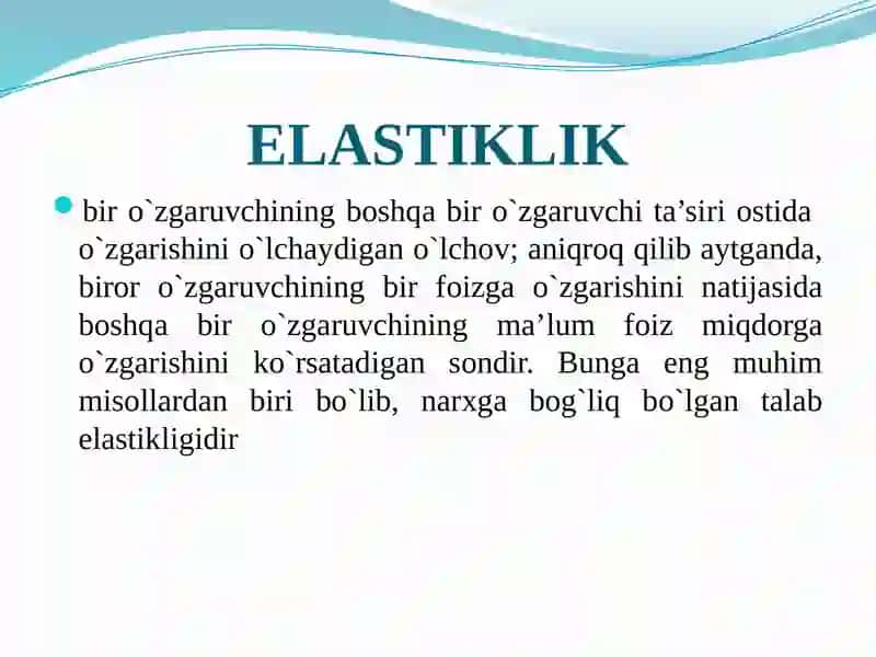 Talab va taklif elastikligi 3