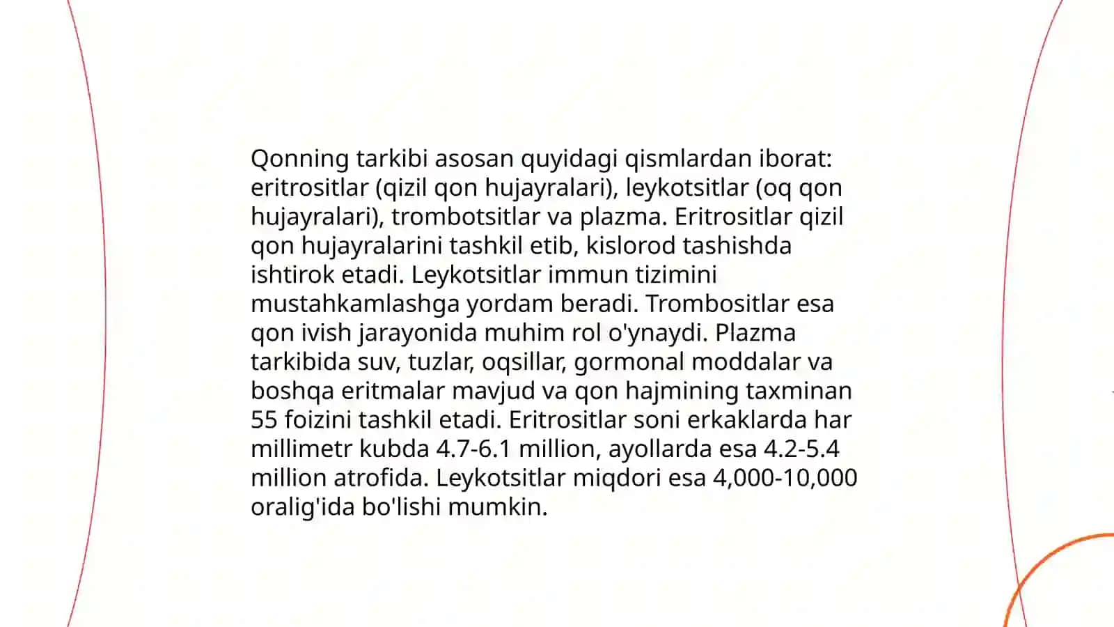 Qon va uning shaklli elementlari. Limfa 3