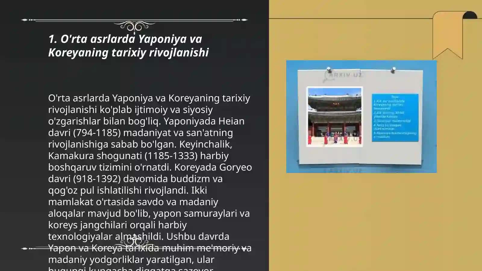 O'rta asrlarda Yaponiya va Koreyaning tarixiy rivojlanishi 3