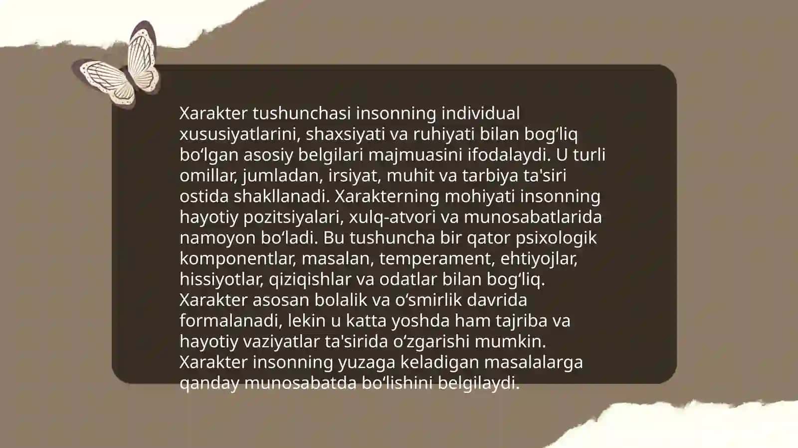 Xarakter va temperament o`rtasidagi farq. Xarakterning shakllanishi 3