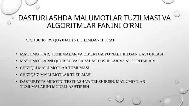 Ma’lumotlar turlari va tasvirlash tushunchalari 3