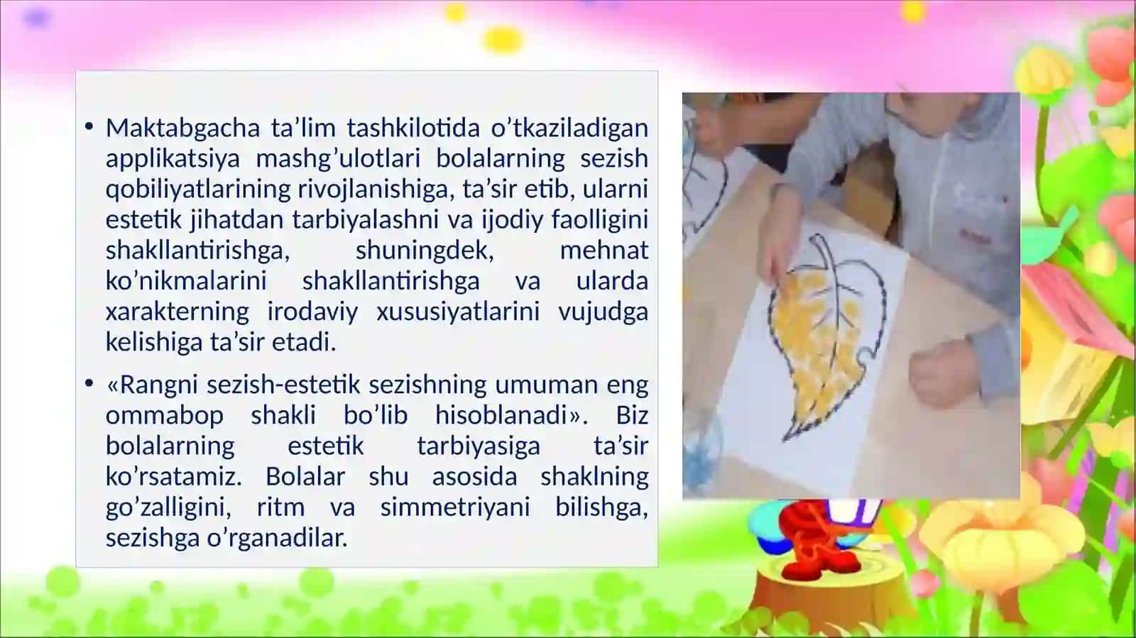 Maktabgacha yoshdagi bolalarni katta guruhda applikatsiya ishlariga o’rgatish 3