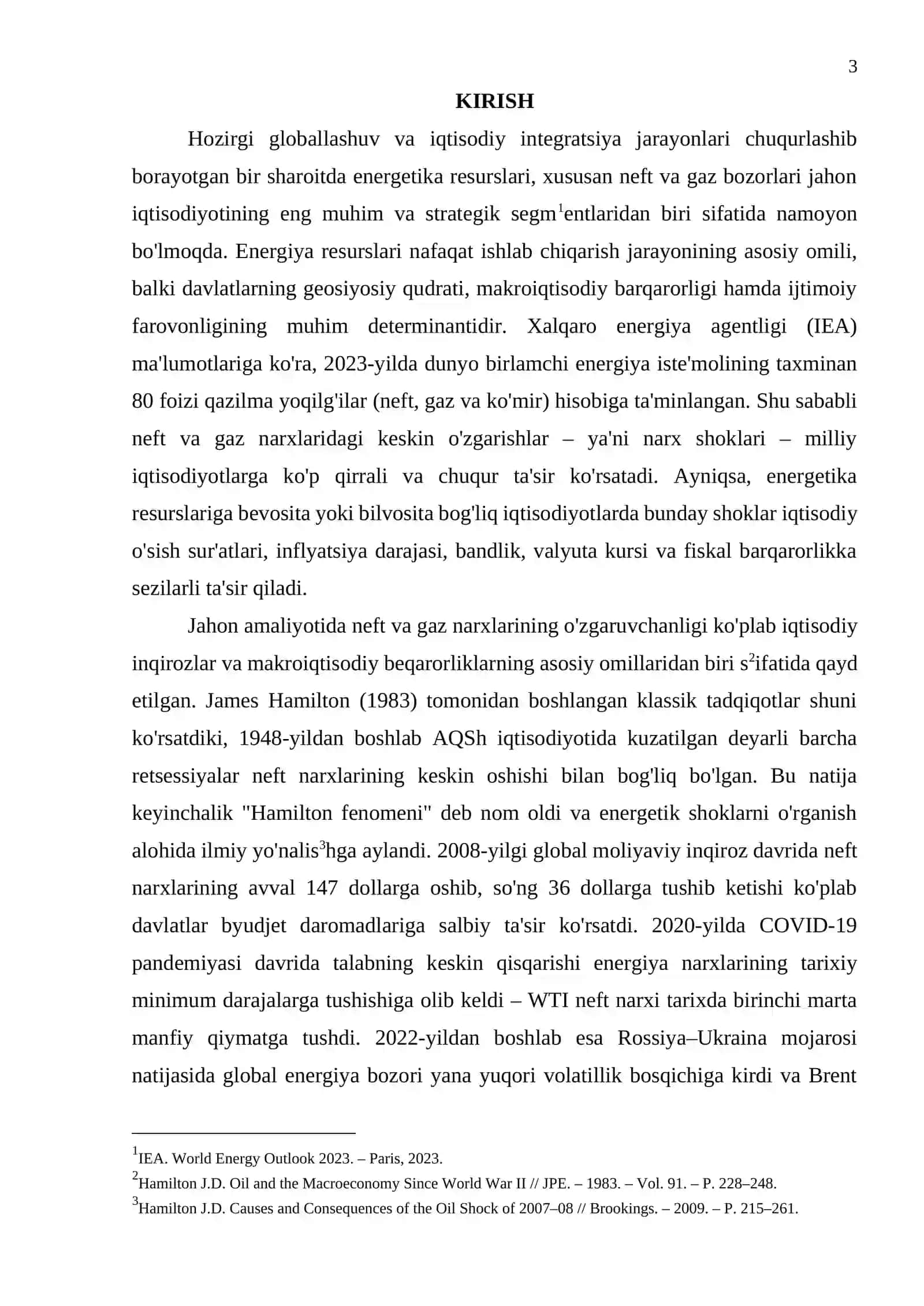 O‘ZBEKISTON IQTISODIYOTIDAGI NEFT VA GAZ NARXLARI SHOKLARINING MODELLARI 3