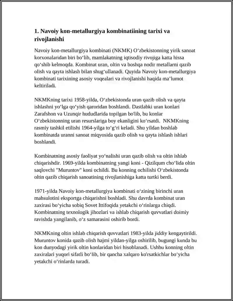 NAVOIY KON METALLURGIYA KAMBINATI 3