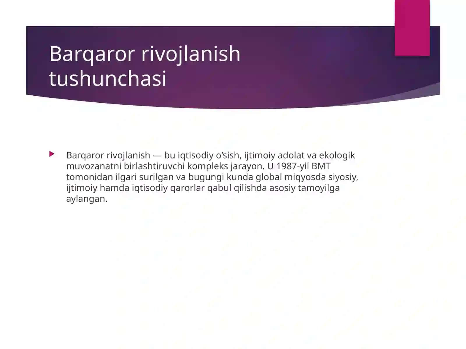 Barqaror rivojlanish va iqtisodiy tarmoqlar o'rtasidagi muvozanat 3