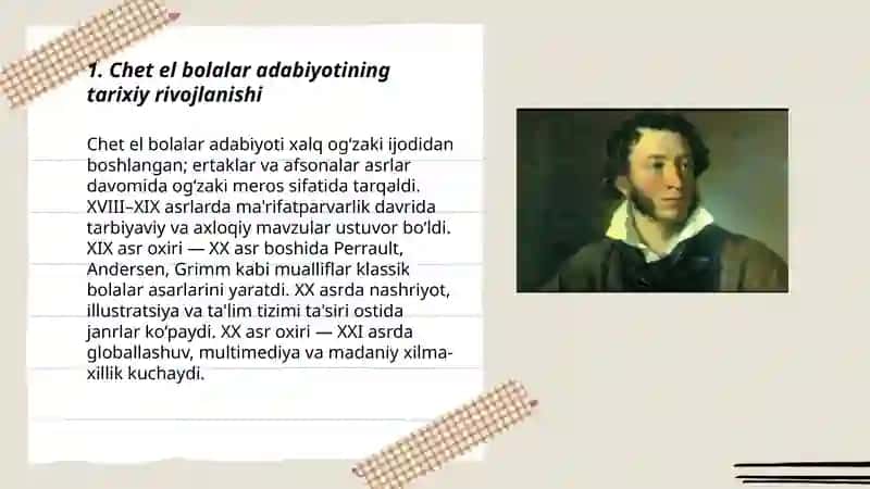 Chet el bolalar adabiyotining umumiy tahlili 3