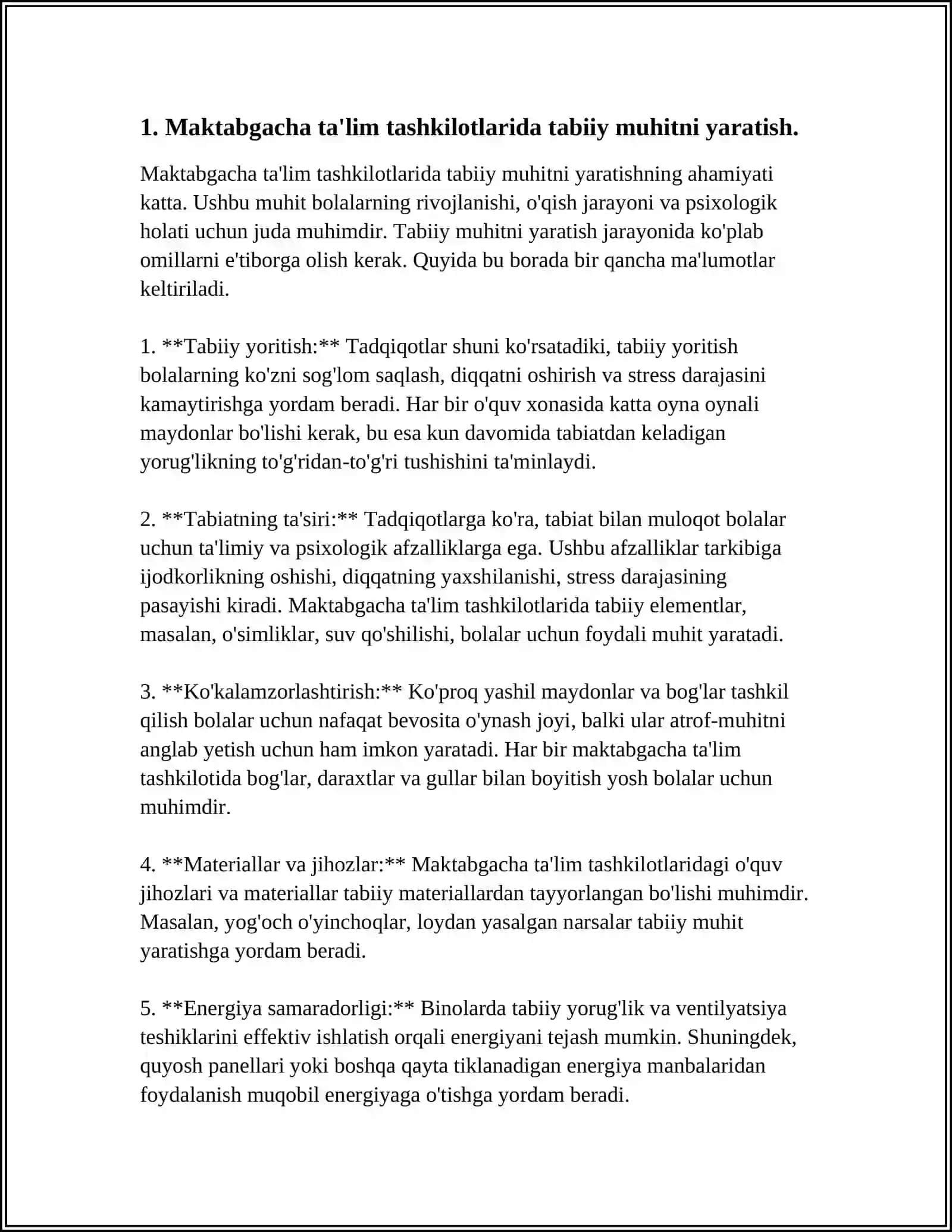 MAKTABGASHA TASHKILATLARTA TABIYAT MUYESHIN SHULKEMLESTRIW HAM OLARGA QOYILATIN TALAVLAR 3