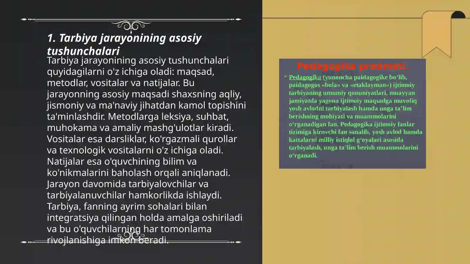 Tarbiya jarayonining mohiyati va mazmuni 3