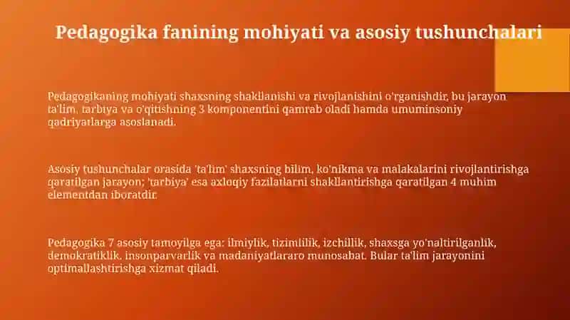 Pedagogika fan sifatida 3