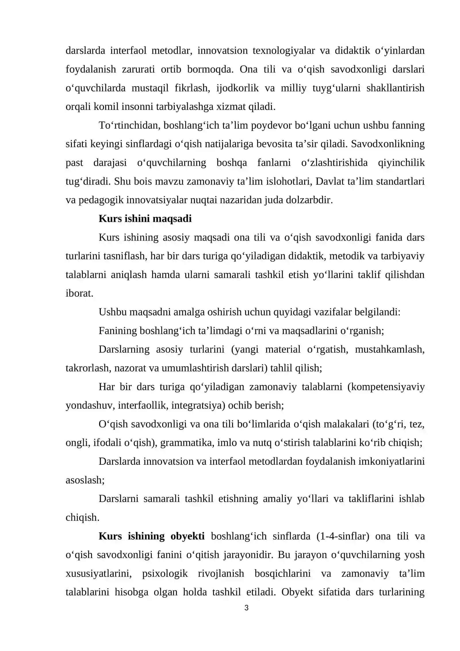 Ona tili va o‘qish savodxonligidan dars turlari va ularga qo‘yiladigan talablar 3