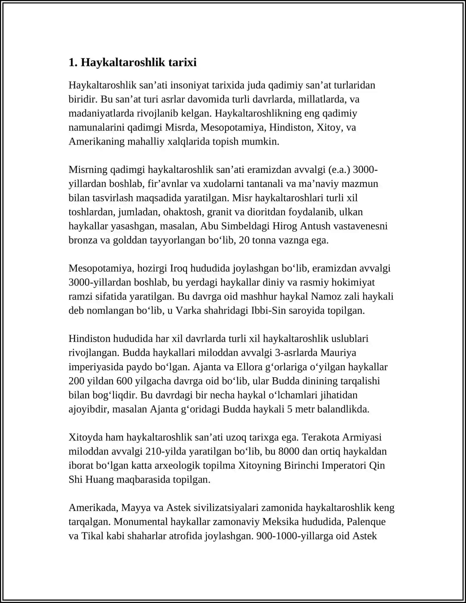 HAYKALTAROSHLAR ASOSIY QOIDALARI NAMOYISH ETUVCHI PLAKATLAR YOKI ASARLARINI O'RGANISH 3