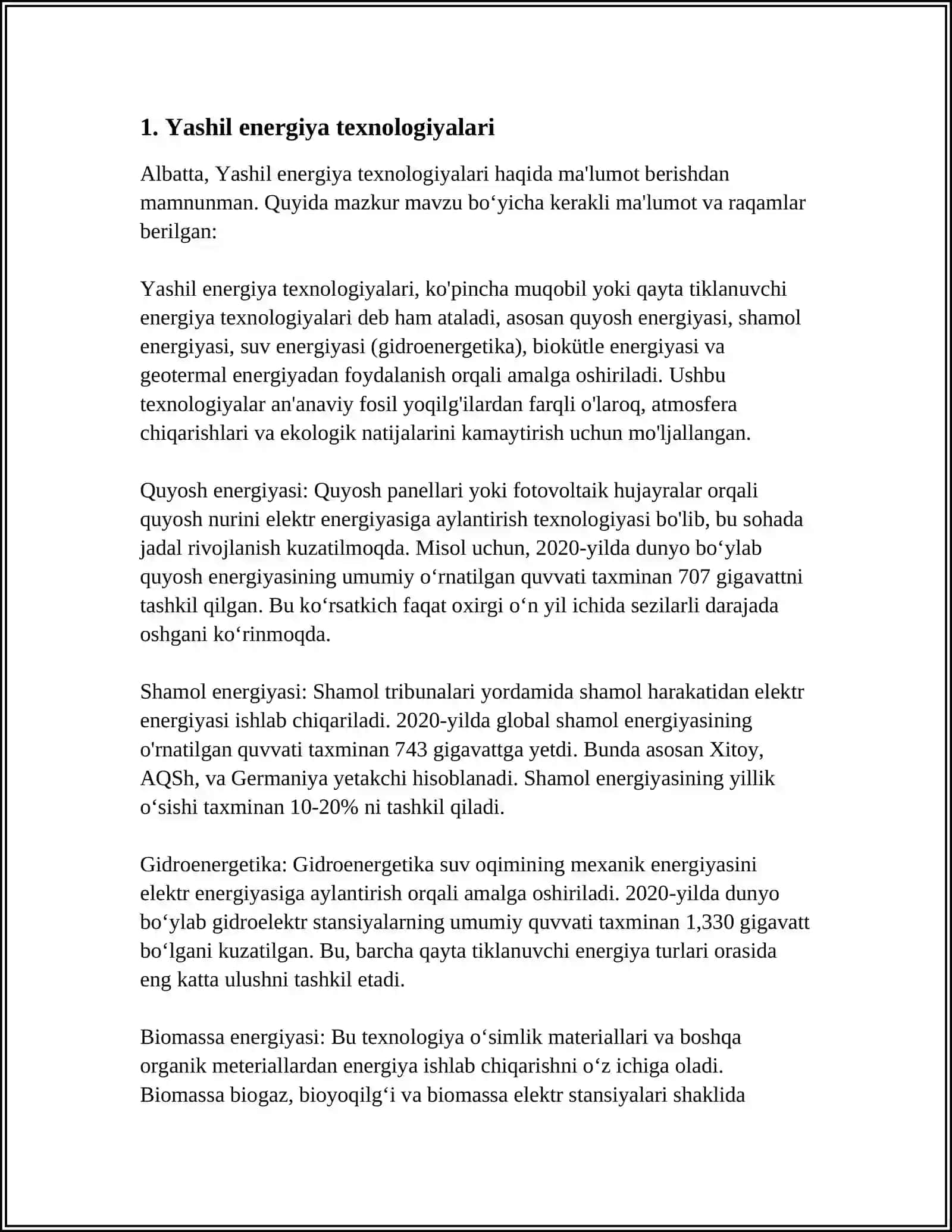 Yashil energiya texnologiyalari 3