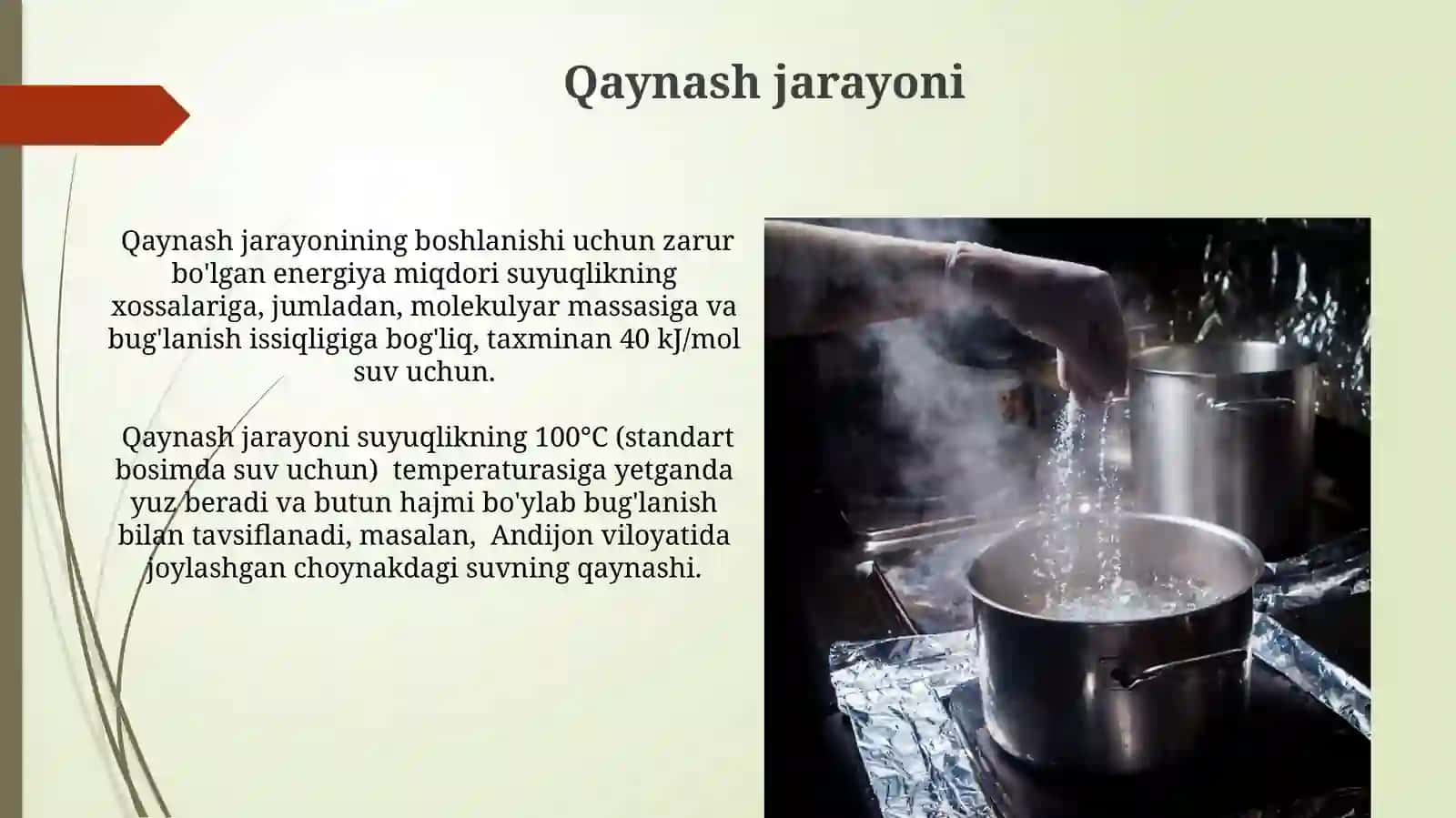 Suyuqlikning bugʻlanishi va qaynashi 3
