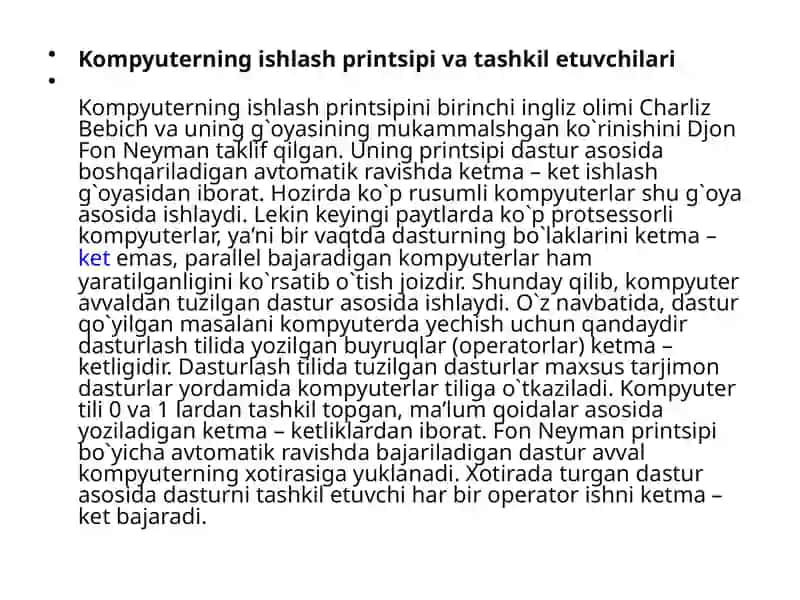 Zamonaviy kompyuterlar va ularning xitekturasi 3
