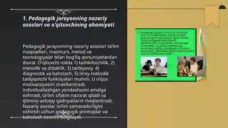 Pedagogik Jarayon va Oʻqituvchining ahamiyati 3