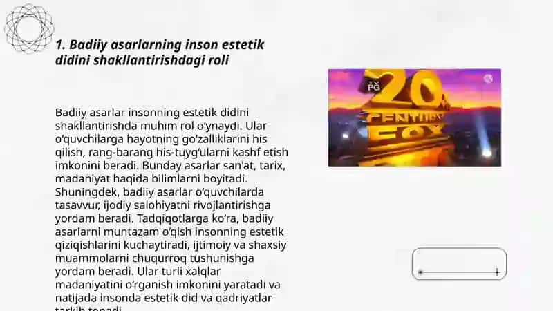 Badiiy asarlarning estetik roli 3
