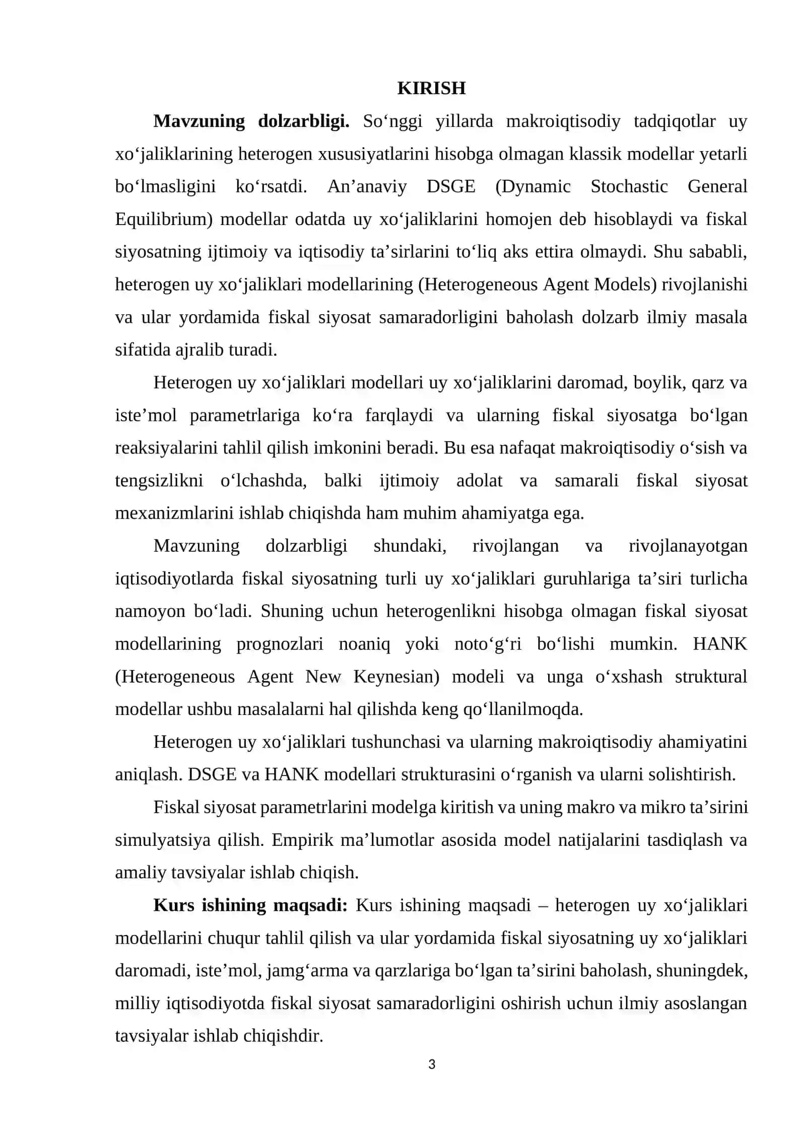 HETEROGEN UY XO'JALIKLARI MODELLARI VA FISKAL SIYOSAT EFFEKTI 3