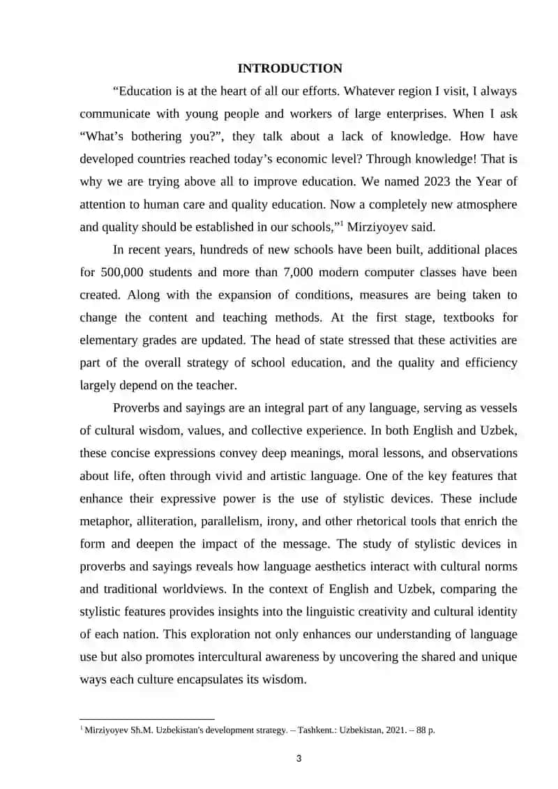 Stylistic devices in proverbs and sayings in English and Uzbek languages 3