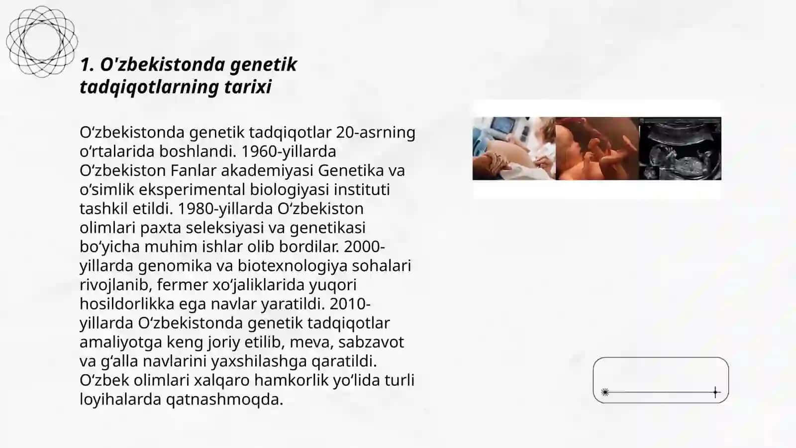 O'zbekistonda genetik tadqiqotning yo'lga qo'yilishi va zamonaviy genetikaning rivojlanishi 3