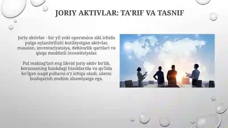 Joriy aktivlar va iqtisodiy salohiyat o'rtasidagi bog'liqlik 3