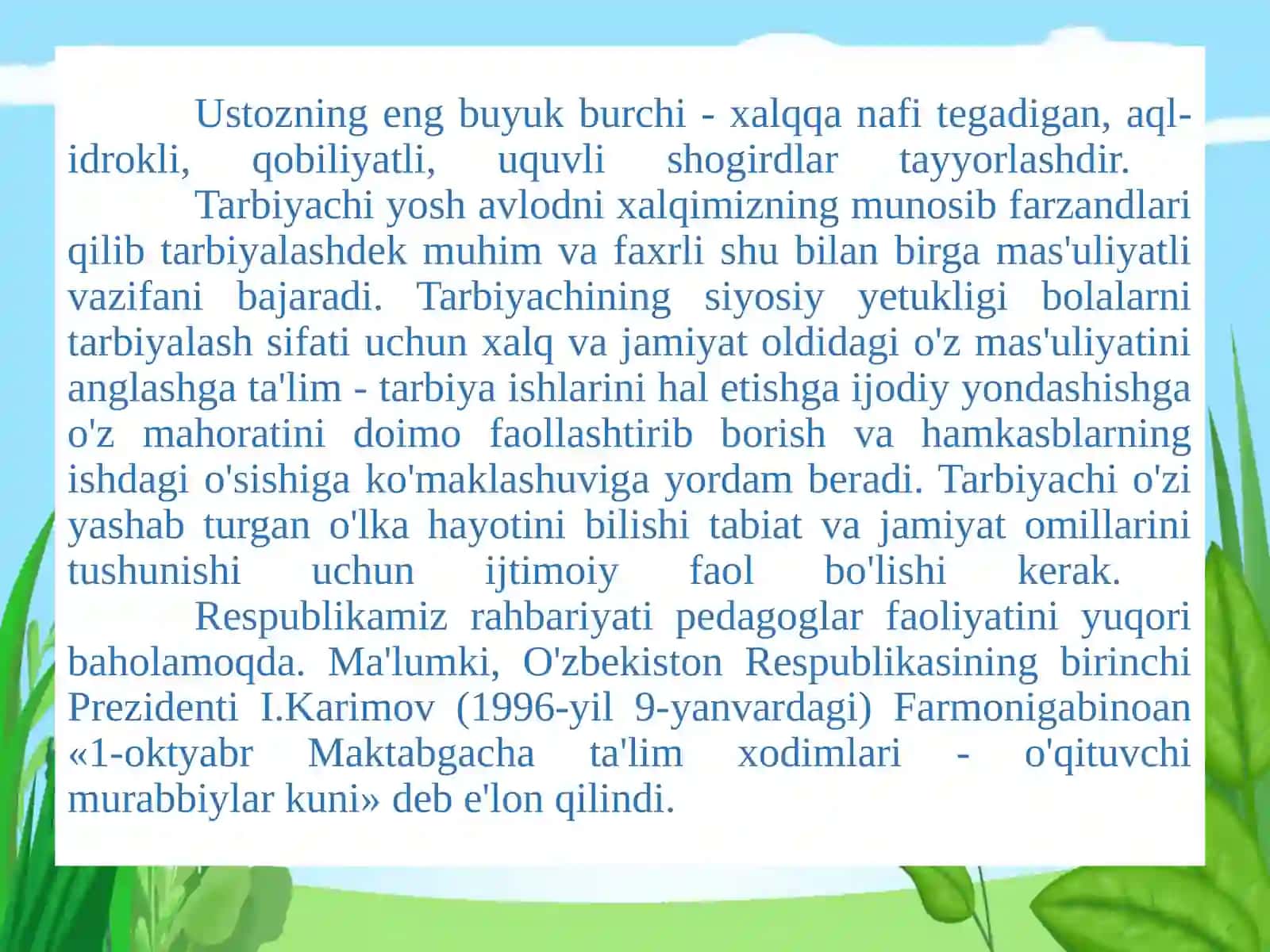 Fannomi: ilk va maktabgacha yoshdagi bolalar pedagogikasi 3