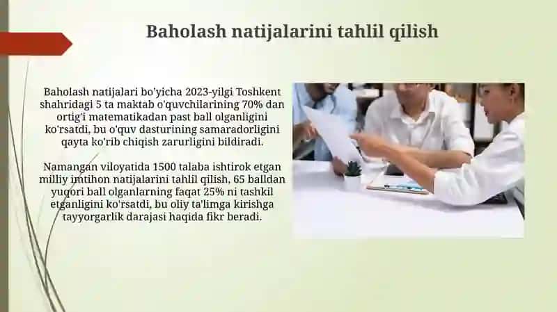 Oʻquvchi bilimlarini baholash 3