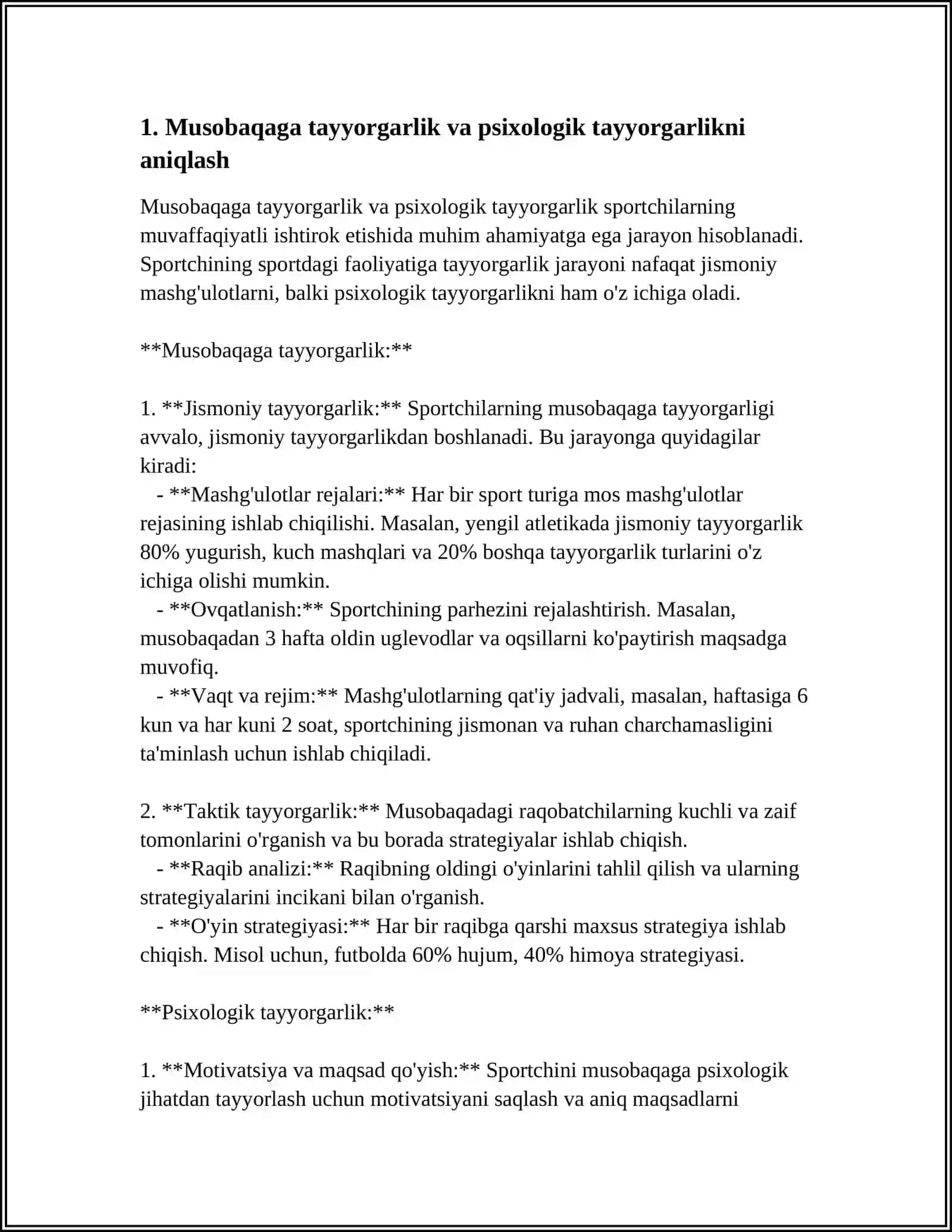 SPORTCHI ÓQUVCHILARNI (BOLALARNI) BÓLAJAK MUSOBAQAGA TAYYORLASHNING PSIXOLOGIK ASOSLARI 3