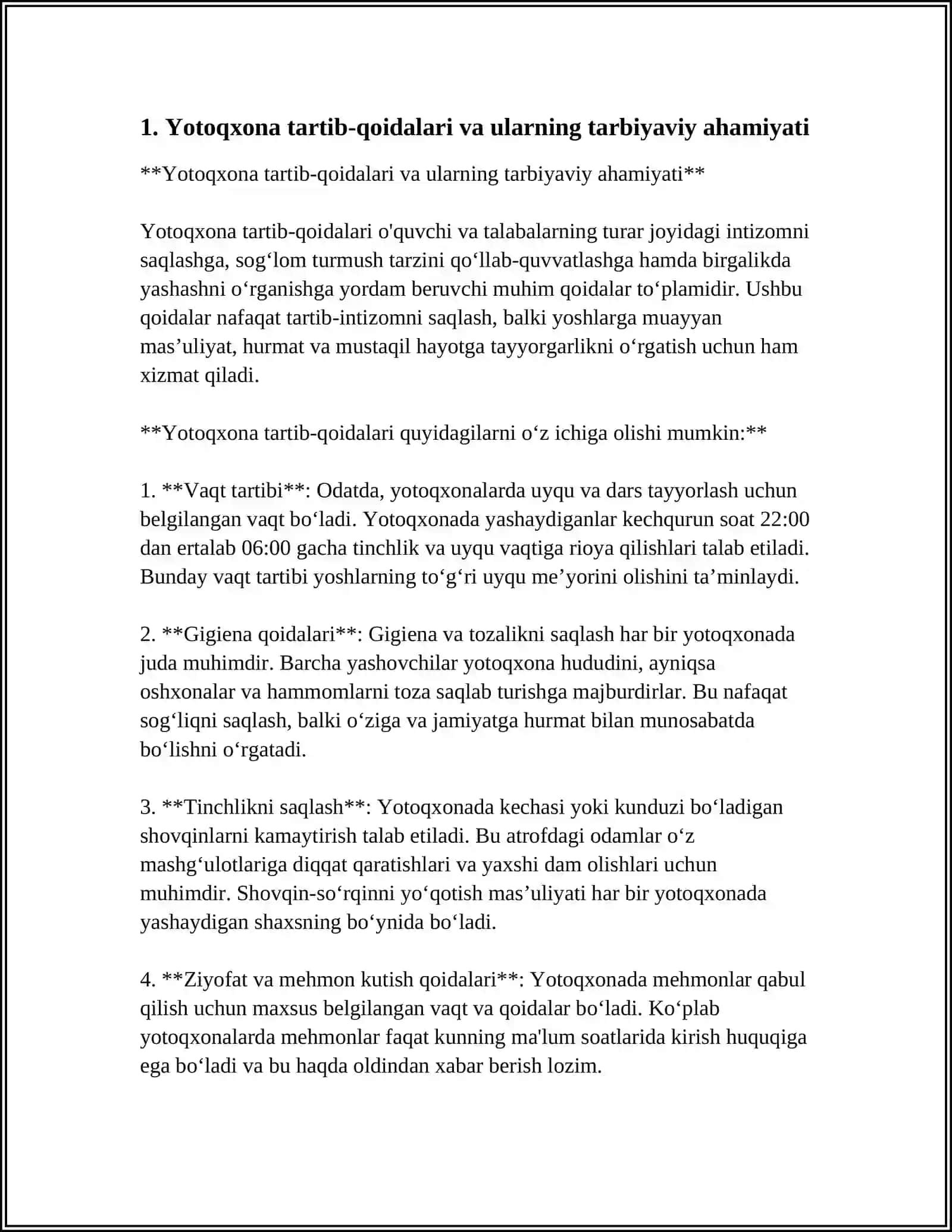 Yotoqxonalarda Tarbiyaviy Ishlarni Tashkil Etish va Uning Mohiyati 3