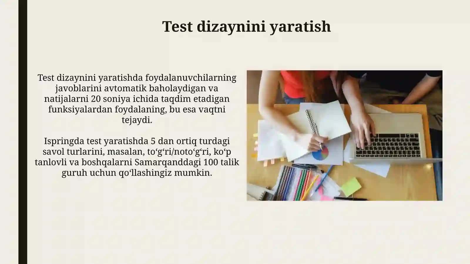 iSpring yordamida AT fanidan interaktiv testlar yaratish 3