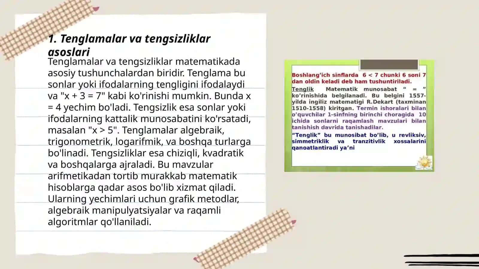 Tenglama va tengsizliklar o‘qitishda kasbiy mazmunli masalalar o‘rni 3