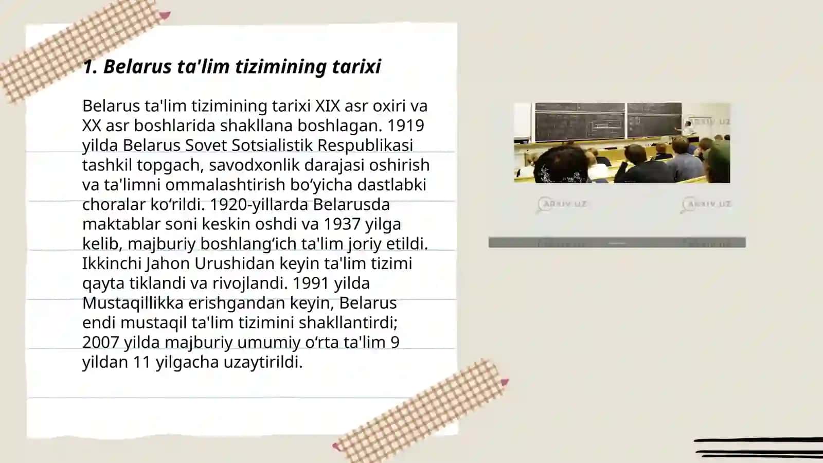 Belarus ta'lim tizimining tarixi 3