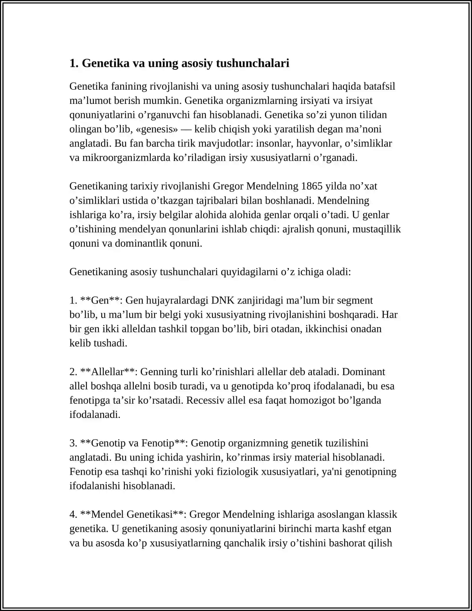 ODAM GENETIKASI VA O'RGANISH METODLARI 3